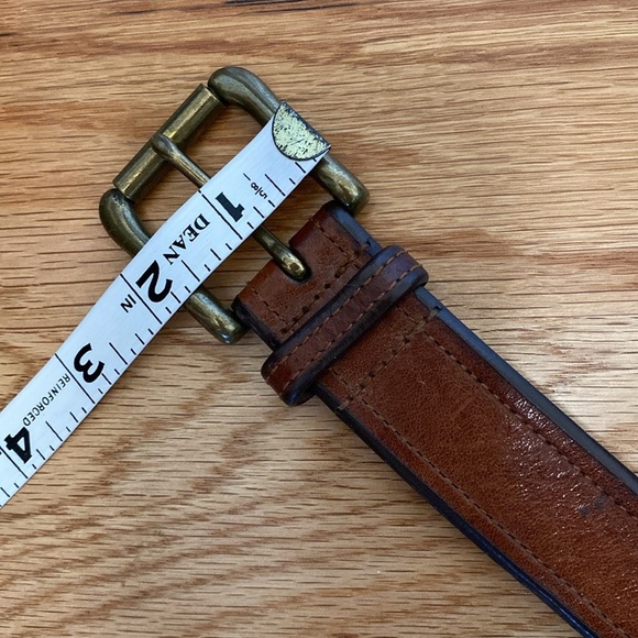 Men’s Ralph Lauren Leather Belt Brown Brass Buckle distressed classic vintage - Picture 13 of 13